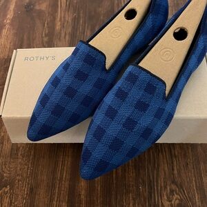 Rothy's Blue Checkered Flats